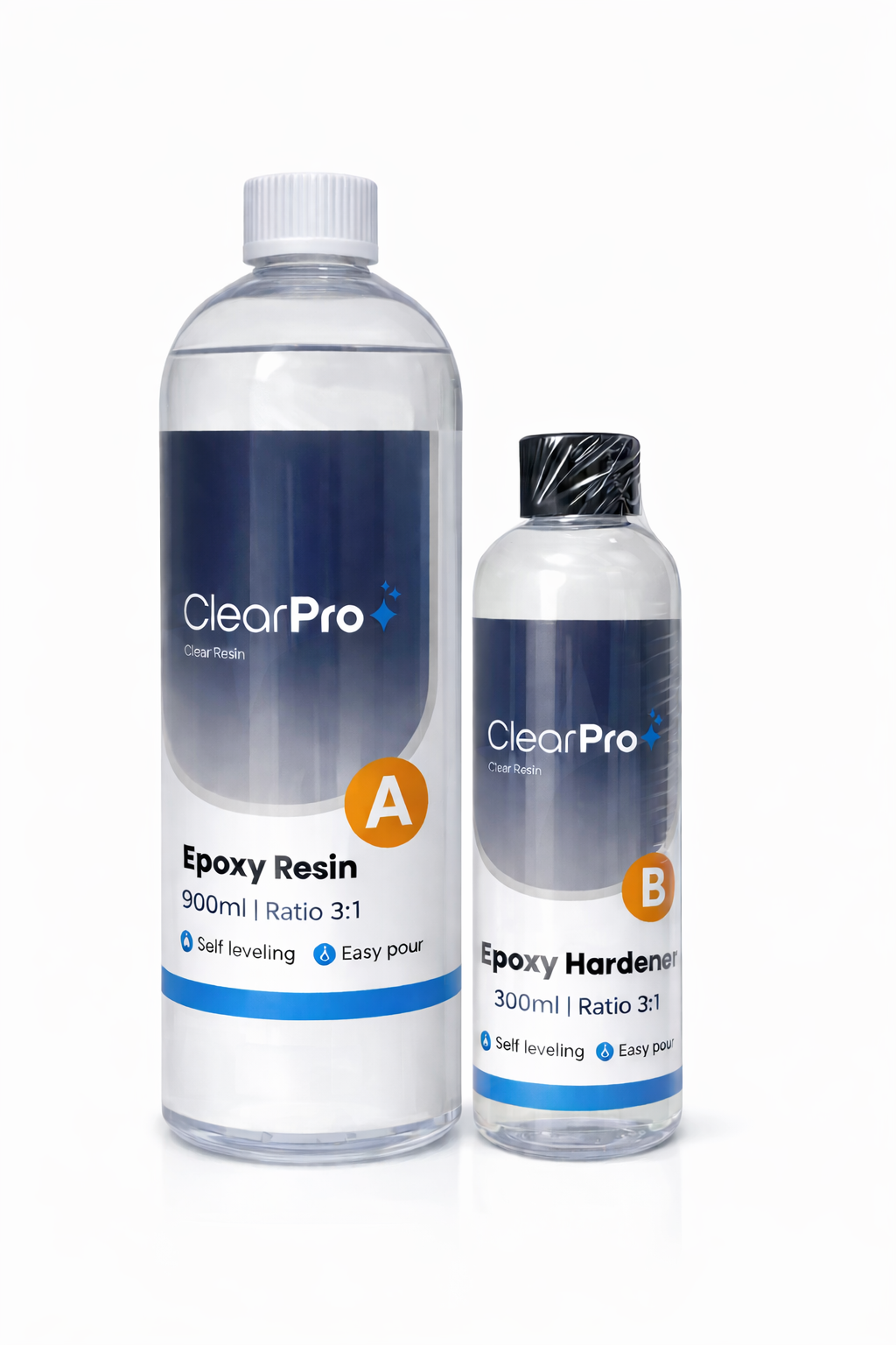 Two bottles of ClearPro Epoxy Resin and Hardener