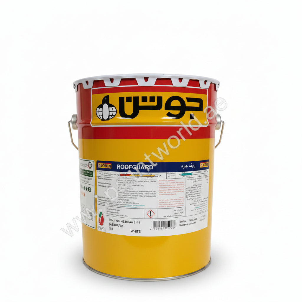 Jotun Roofguard container with Arabic text