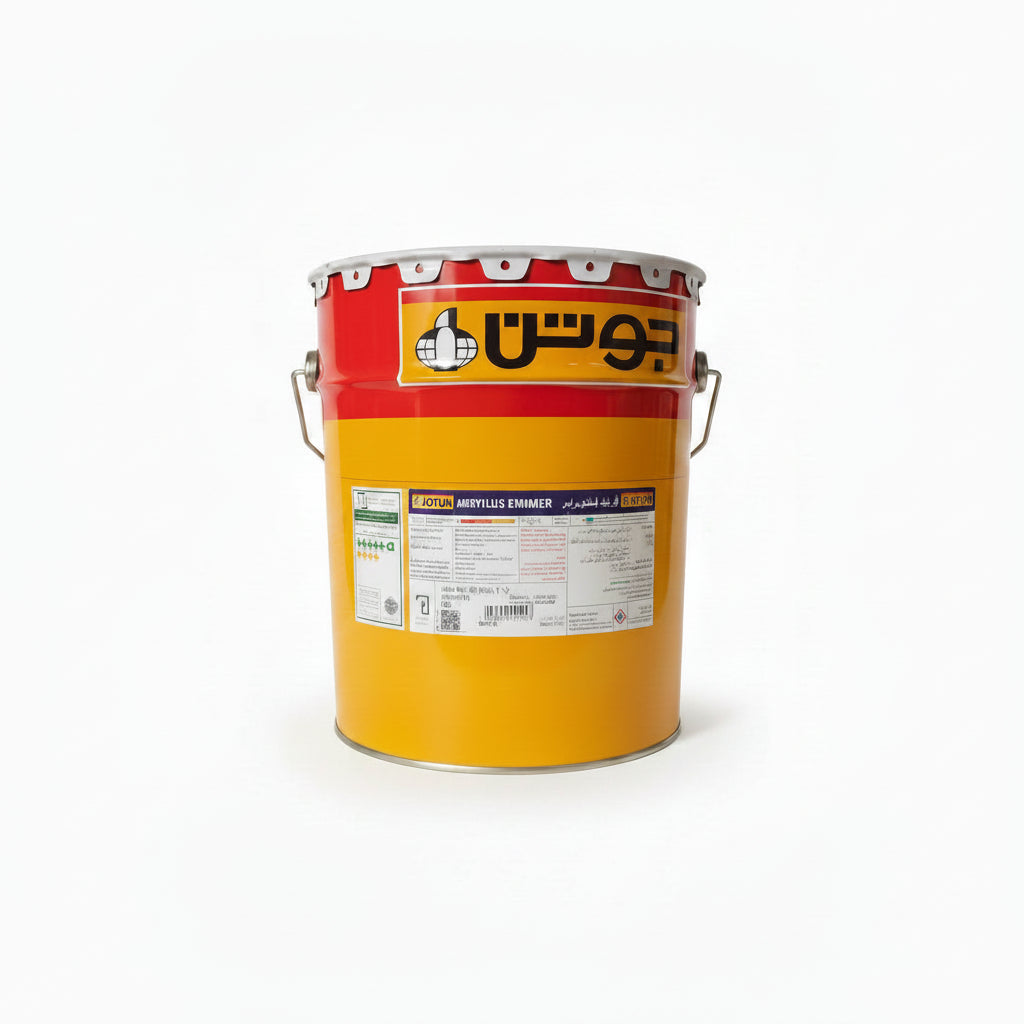 Yellow paint can with Jotun logo 