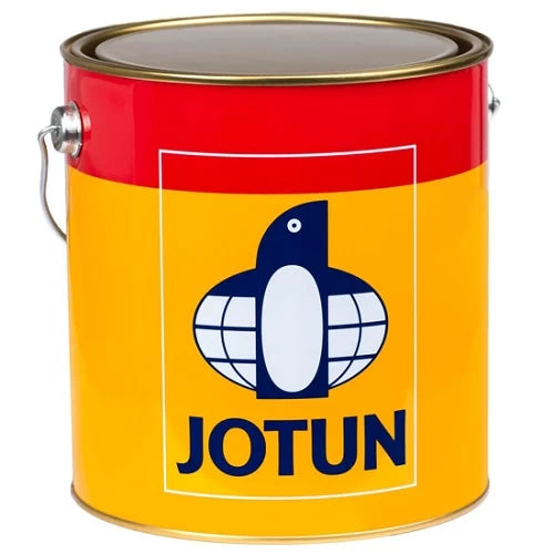 Jotun paint can with red top and yellow body 