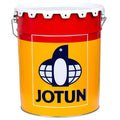 Jotun paint bucket with red top and yellow body 