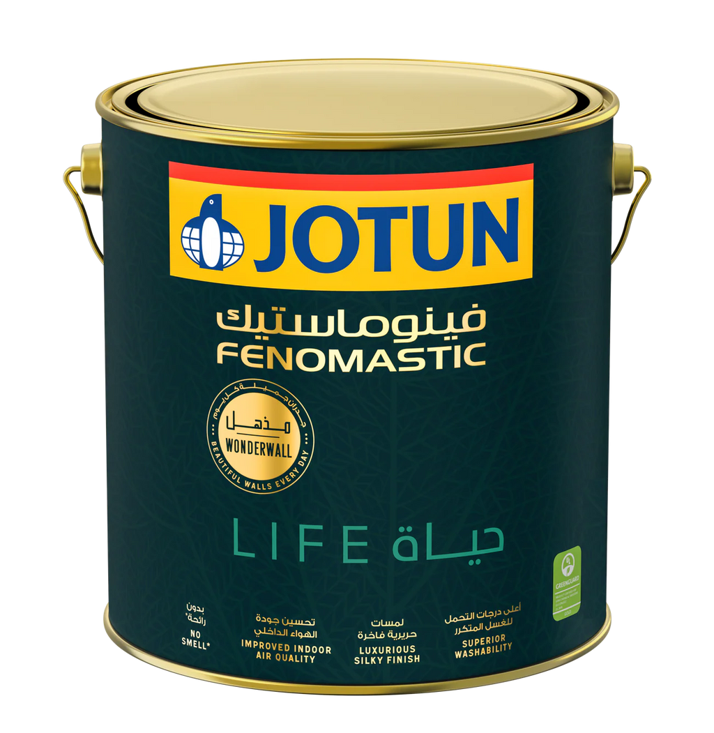 Jotun Fenomastic paint can on a white background