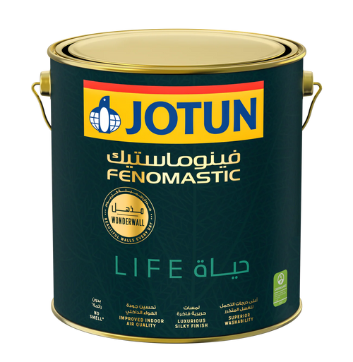 Jotun Fenomastic paint can on a white background