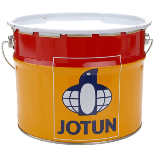 Red and yellow Jotun paint bucket with logo