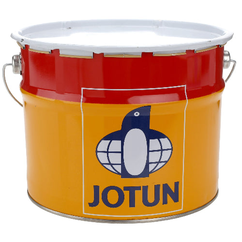 Red and yellow Jotun paint bucket with logo 